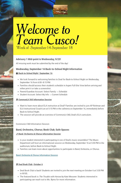 Welcome to Team Cusco!
