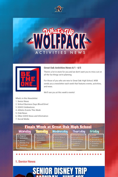 What's Up Wolfpack 6/1 - 6/5