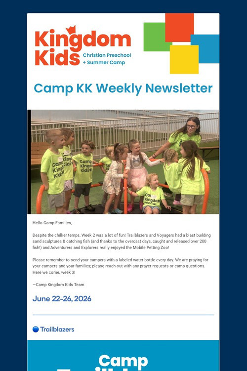 Camp Kingdom Kids: June 22-26