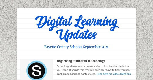 Digital Learning Updates