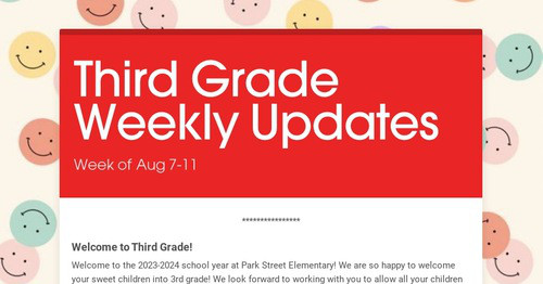 Third Grade Weekly Updates