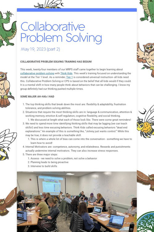 Collaborative Problem Solving