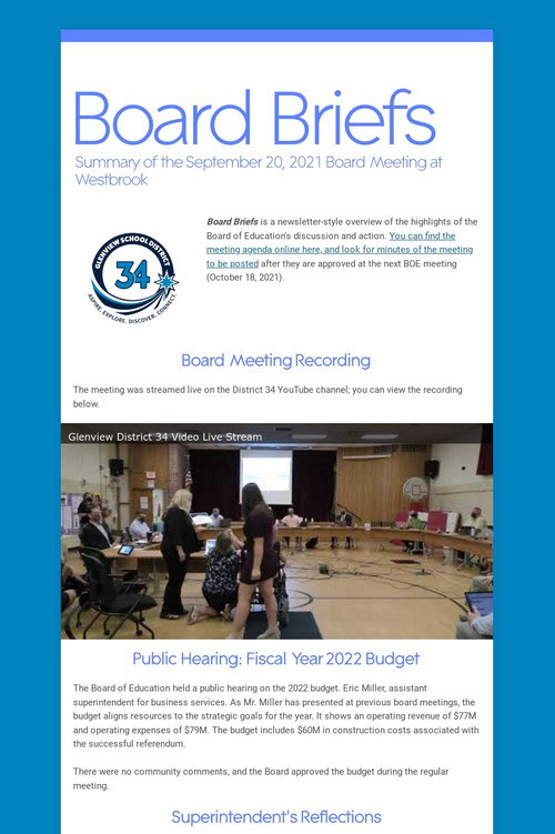 Board Briefs