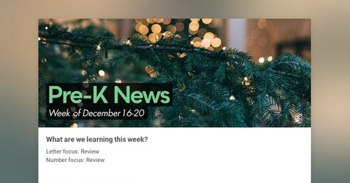 Pre-K News