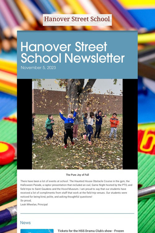 Hanover Street School Newsletter