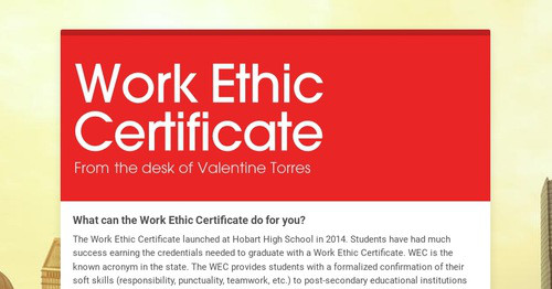 Work Ethic Certificate
