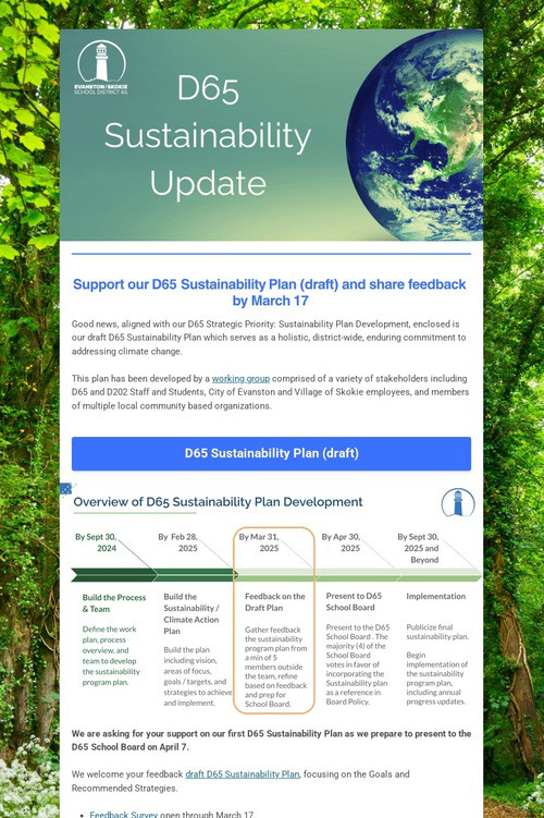 D65 Sustainability Plan (draft) Mar
