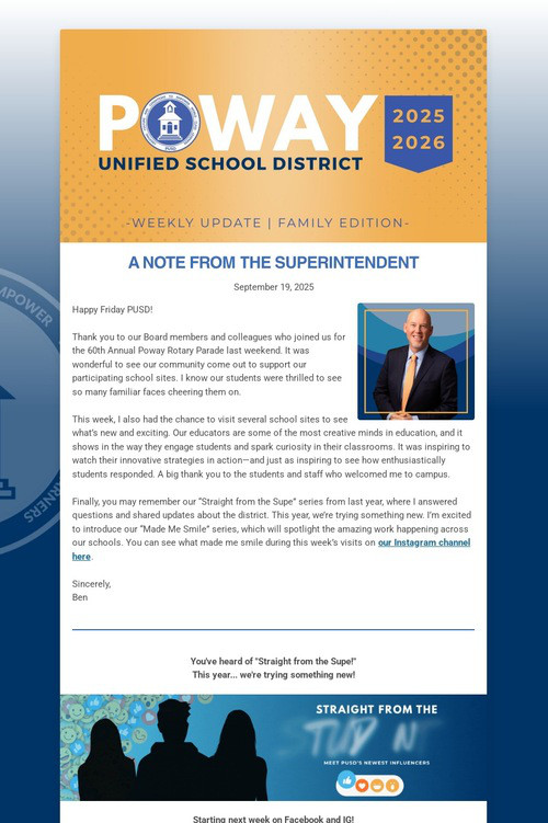 Superintendent's Weekly Update