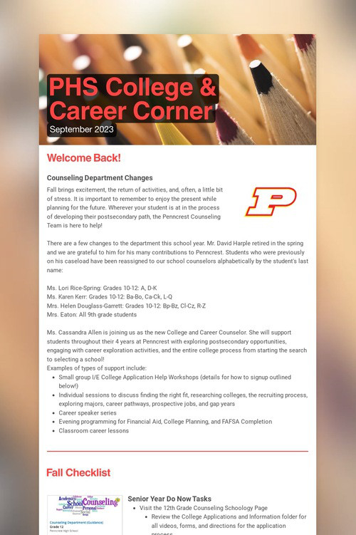 PHS College & Career Corner