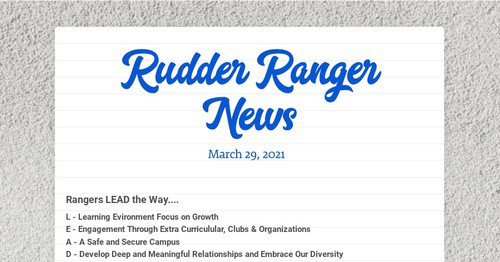 Rudder Ranger News | Smore Newsletters