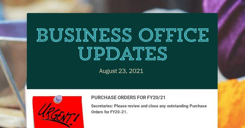 Business Office Updates