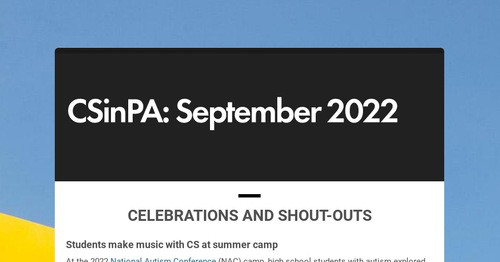 CSinPA: September 2022