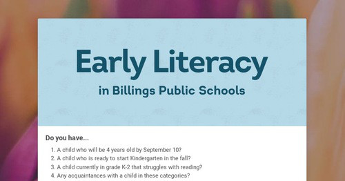 Early Literacy