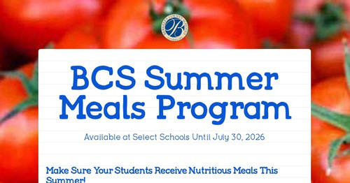 BCS Summer Meals Program