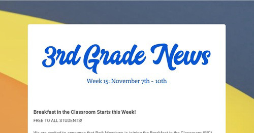 3rd Grade News