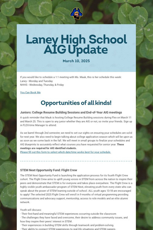 Laney High School AIG Update