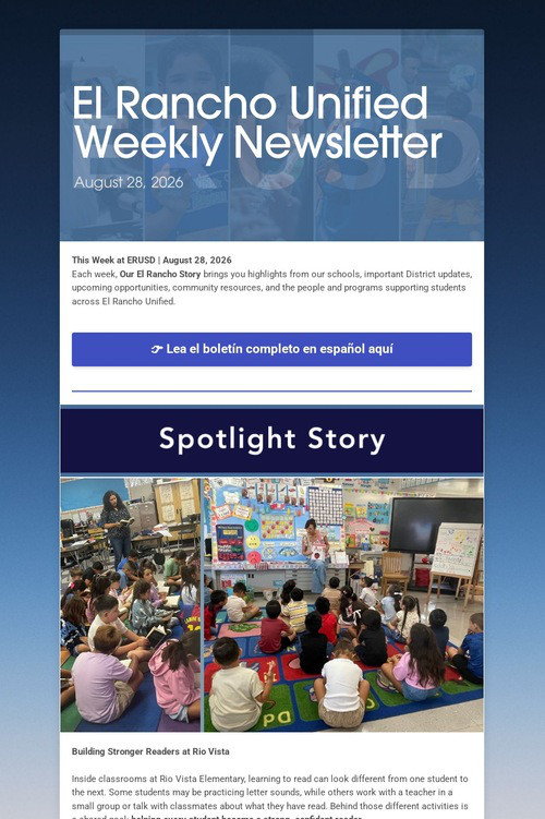 El Rancho Unified Weekly Newsletter