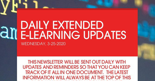 Update Learning Post DAILY EXTENDED E-LEARNING UPDATES | Smore Newsletters