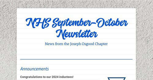 NHS September-October Newsletter