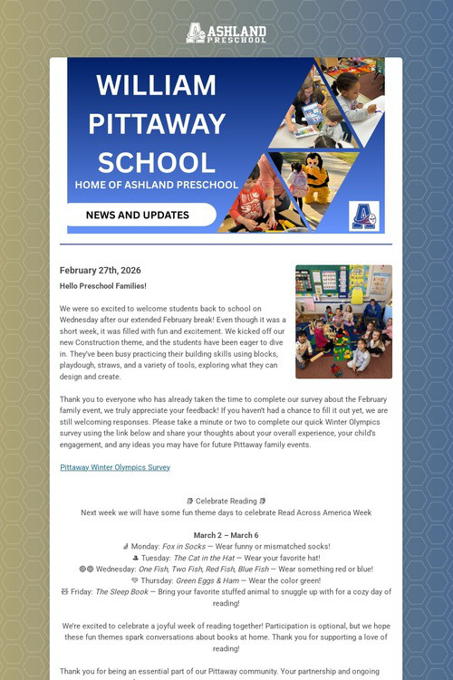 Ashland Preschool Update