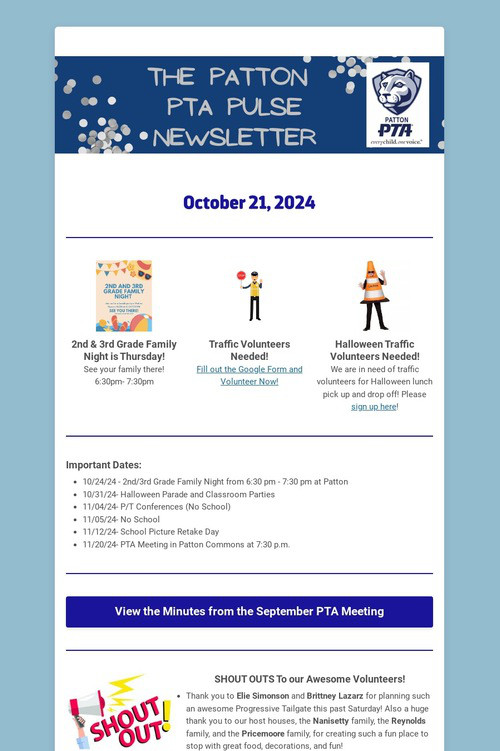 Patton PTA Pulse Newsletter