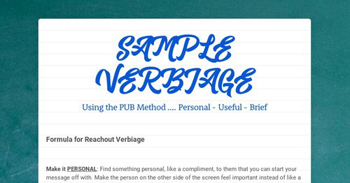 SAMPLE VERBIAGE | Smore Newsletters for Business