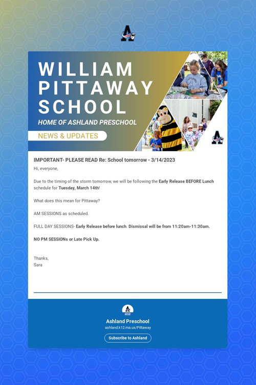 Preschool 3/14/2023- Please Read