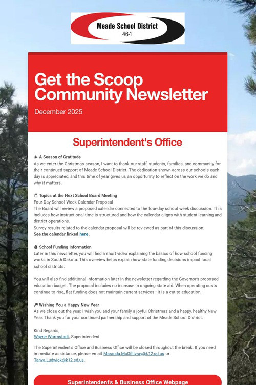 Get the Scoop Community Newsletter