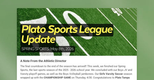 Plato Sports League Update