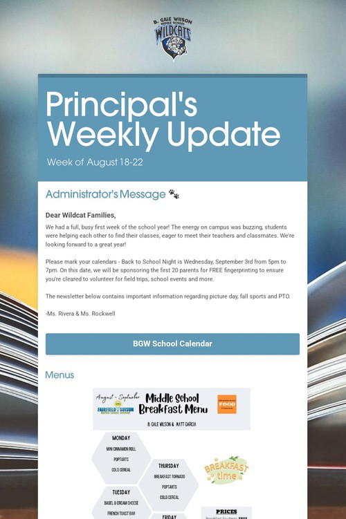 Principal's Weekly Update
