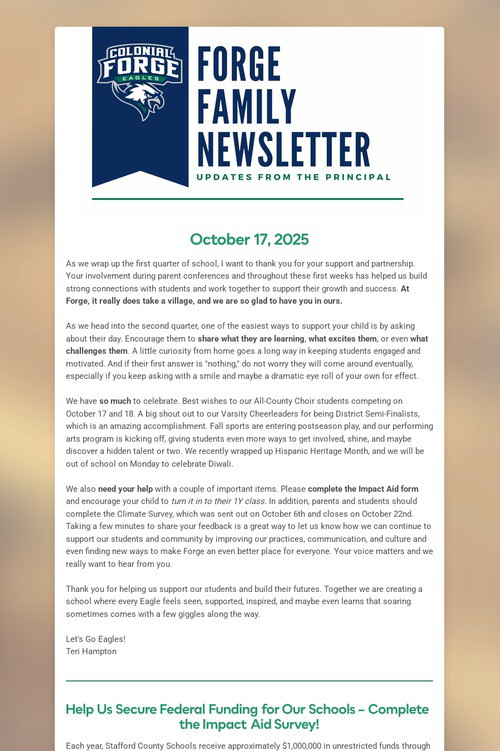Forge Family Newsletter