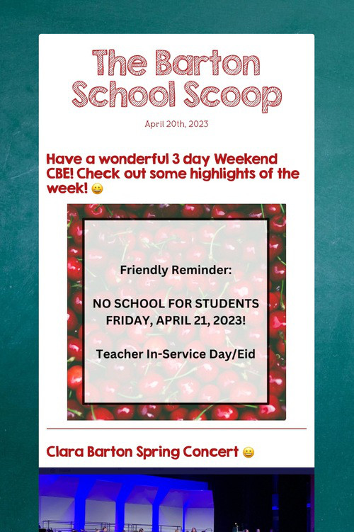 The Barton School Scoop