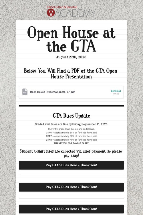 Open House at the GTA