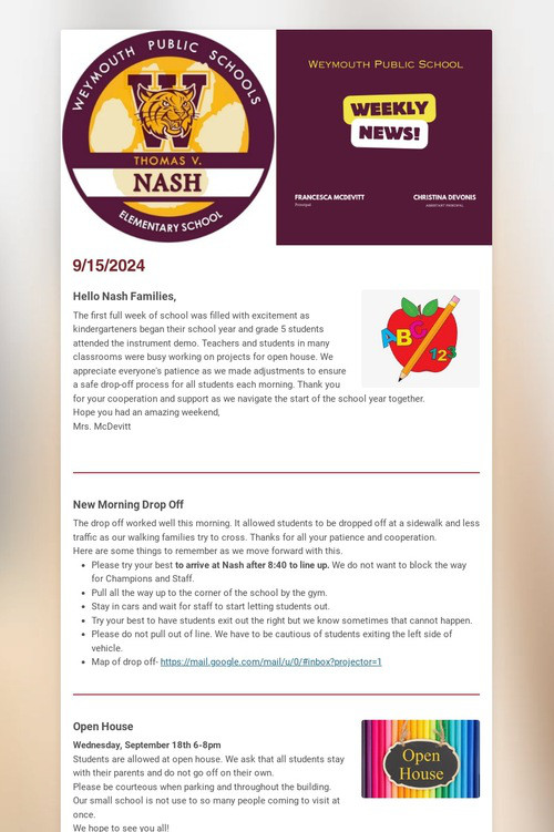 Sept. 15th- Nash News