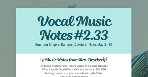 Vocal Music Notes #2.33
