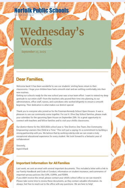 Wednesday's Words