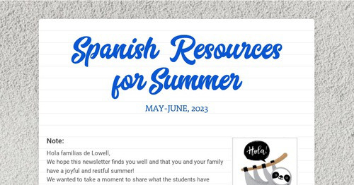 Spanish Resources for Summer
