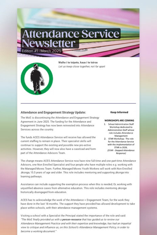 Attendance Service Newsletter