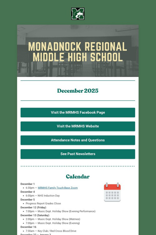 December 2025 MRMHS Newsletter