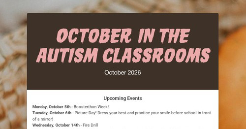 October in the Autism Classrooms
