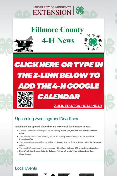 Fillmore County 4-H News