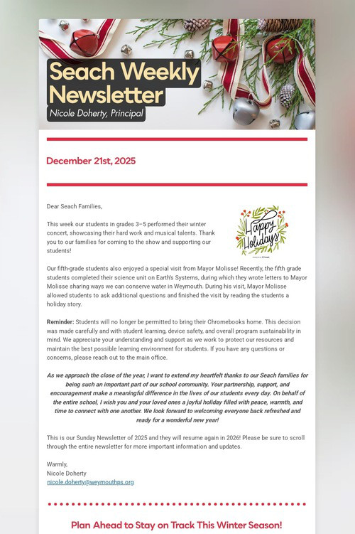 Seach Weekly Newsletter