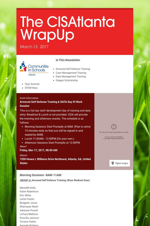 The CISAtlanta WrapUp