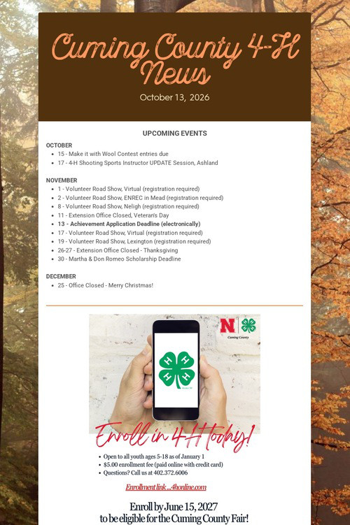 Cuming County 4-H News