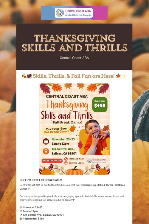 Thanksgiving Skills and Thrills