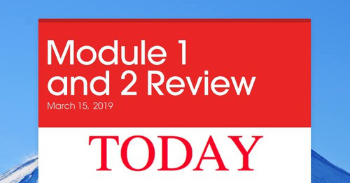 Module 1 and 2 Review