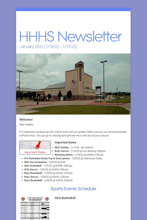 HHHS Newsletter