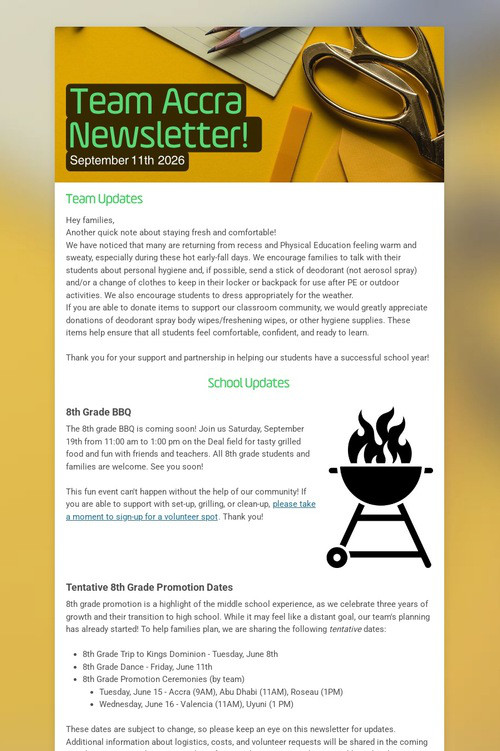 Team Accra Newsletter!