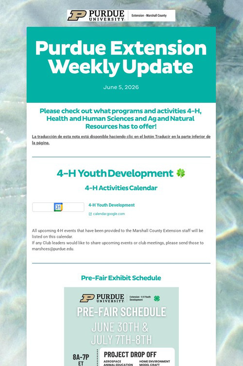 Purdue Extension Weekly Update