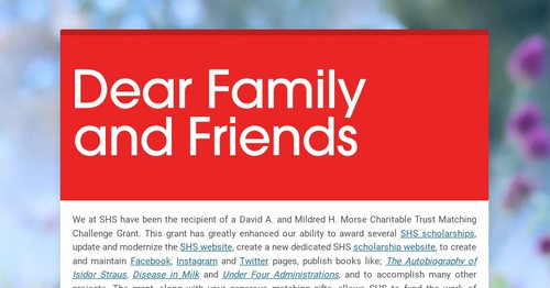 Dear Family and Friends